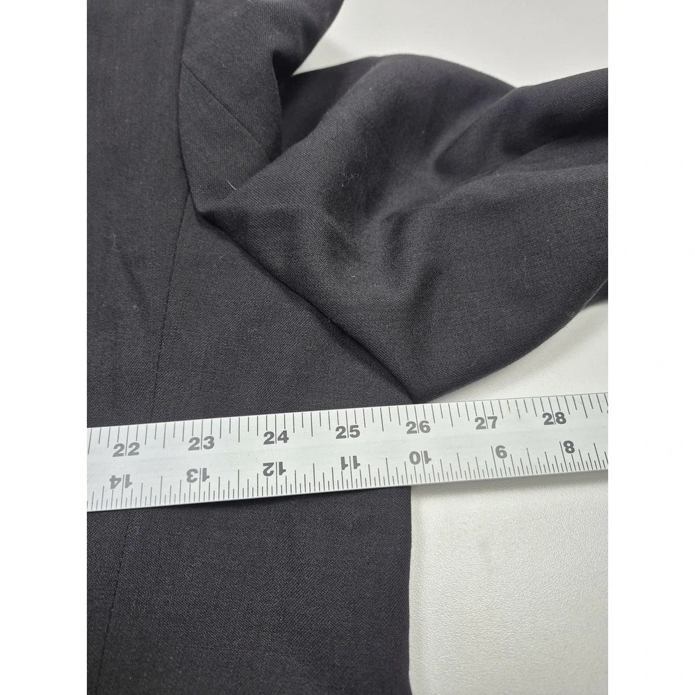 BeaverBrook Suit Mens 50 Long Black 100% Wool Double Breasted 2 Piece 45x36 NWT